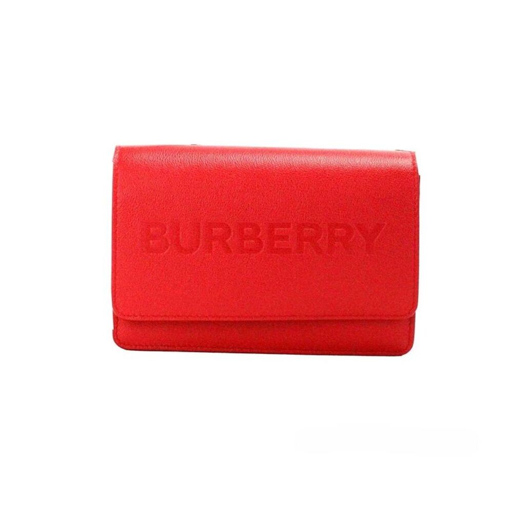 Burberry Burberry Hampshire Small Red Embossed Logo Smooth Leather Crossbody